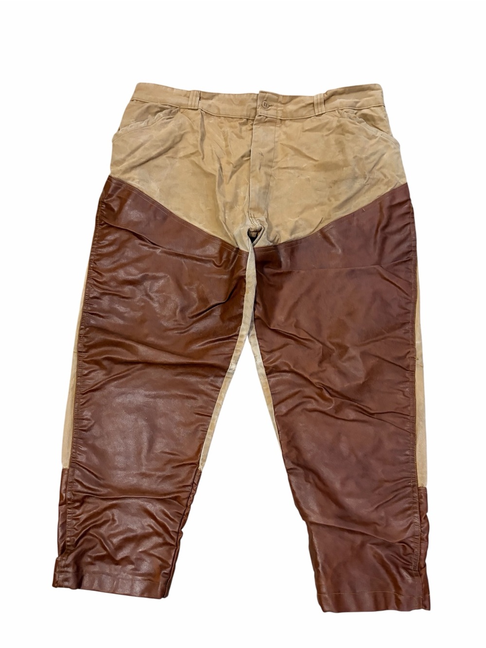 VTG Chief Water Repellant Canvas Leather Pants Men’s 40x26 Outdoors Hiking